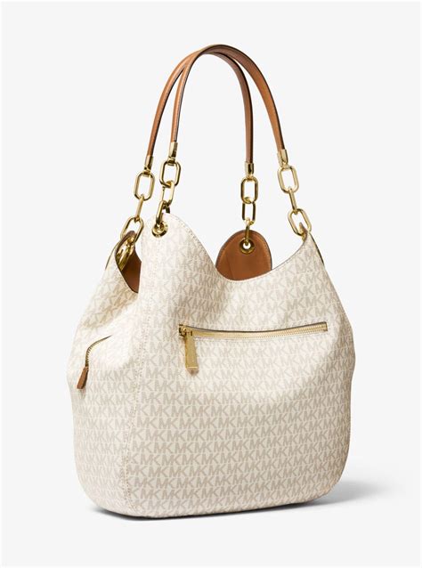 michael kors lillie signature large chain shoulder tote|Lillie Large Logo Shoulder Bag .